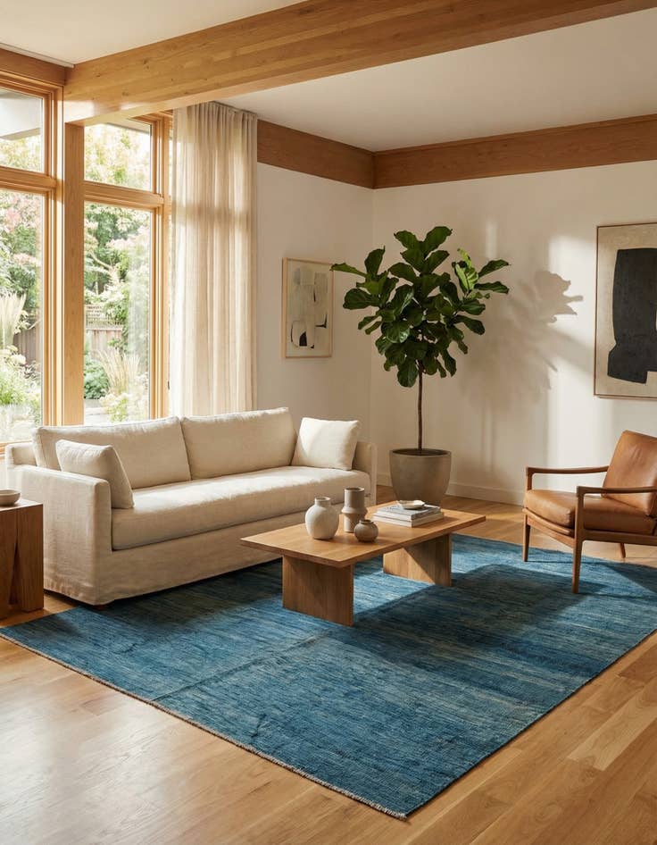 Detail image of 6' 9 x 9' 9  Hand Woven Kilim Modern Wool Rug