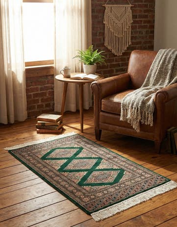 2' 1 x 3' 2 Hand Knotted Bokhara Oriental Wool Rug
