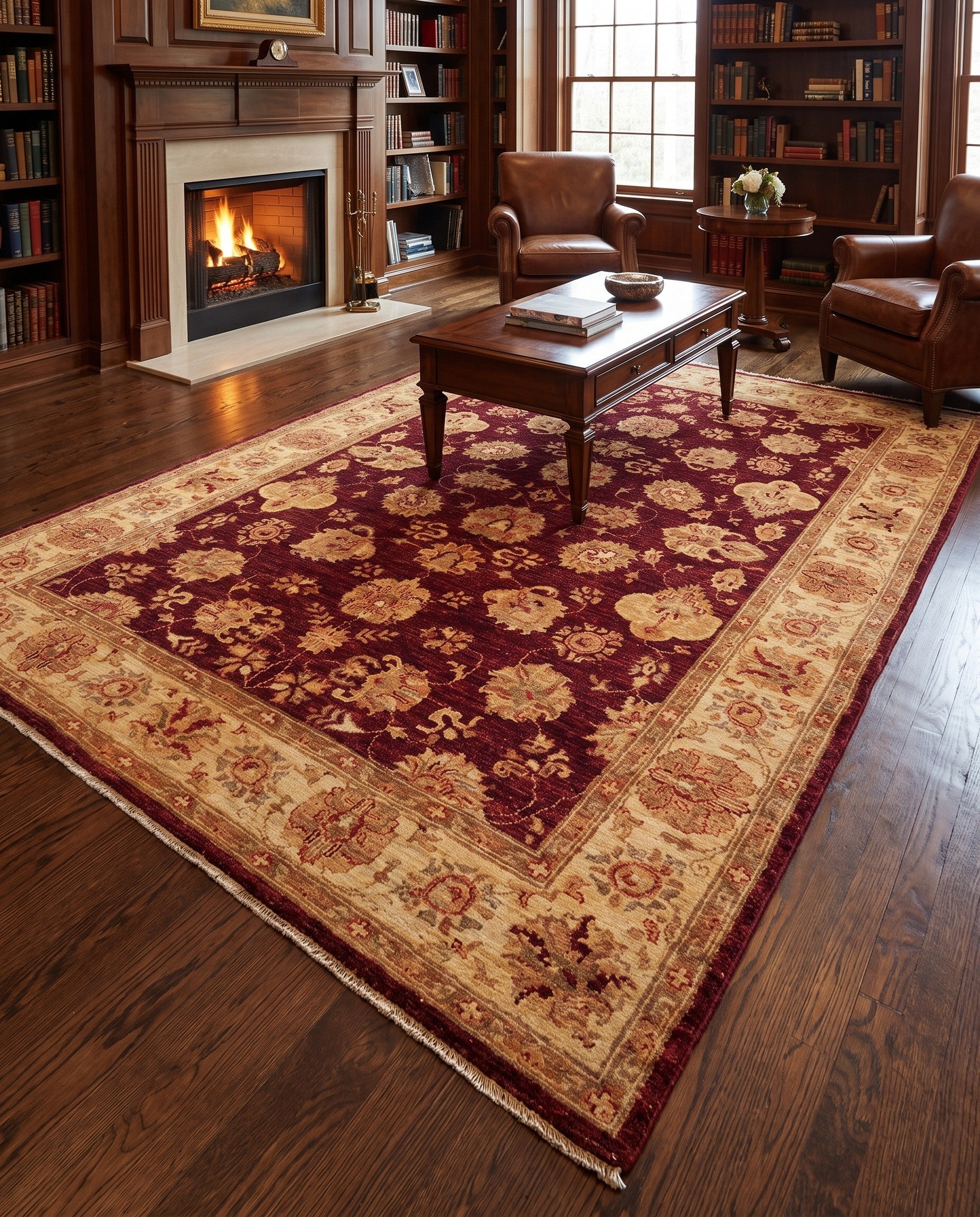 4' 11 x 6' 8 Hand Knotted Ziegler Rug