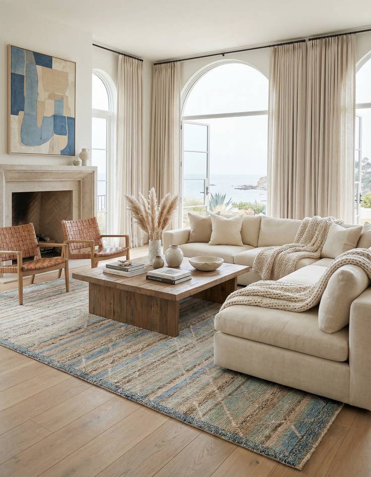 Detail image of 9' 6 x 11' 9  Hand Knotted Beni Marok Rug