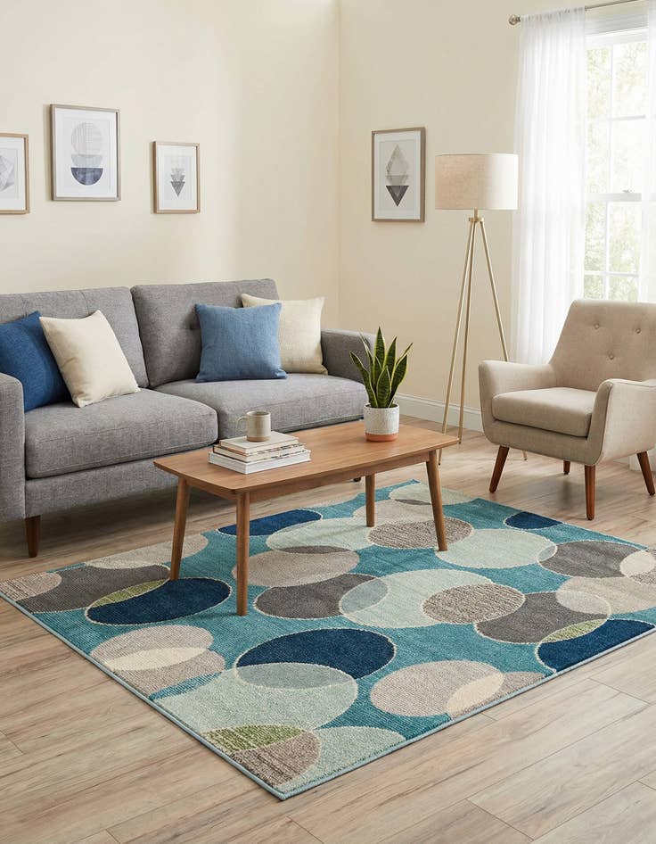 Detail image of 4' x 6'  Washable Spectrum Rug