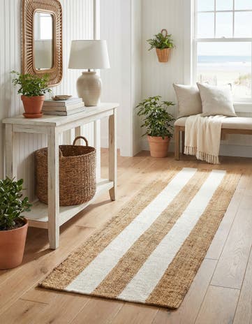 Tan Sand Hand Woven Jill Zarin Hamptons Runner Rug