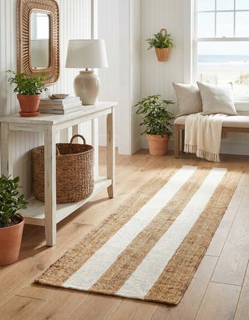 Tan Sand Hand Woven Jill Zarin Hamptons Runner Rug