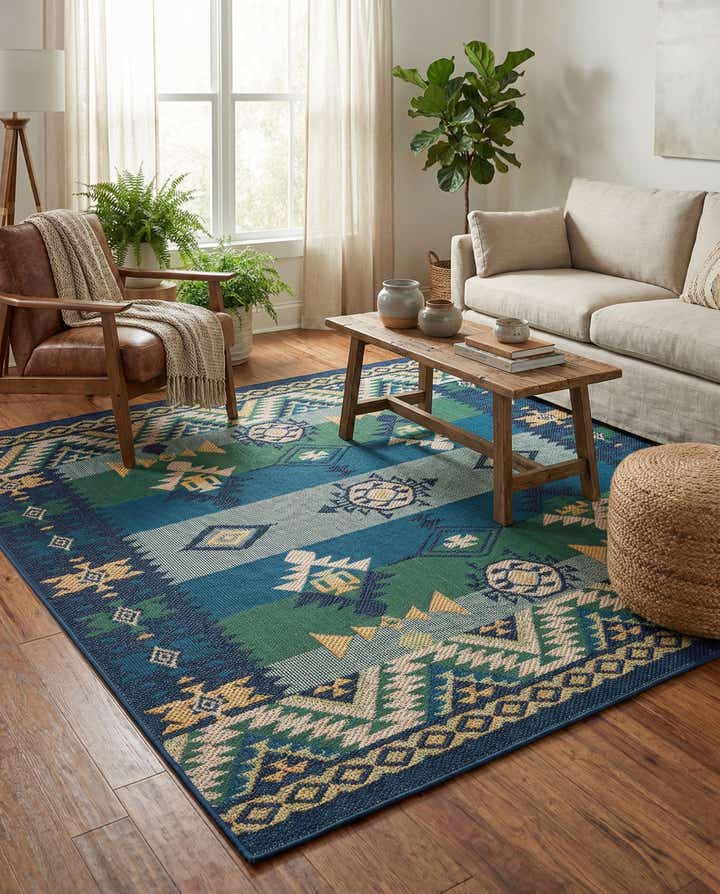 7' 10 x 7' 10 Easy-Clean Baja Indoor / Outdoor Square Rug