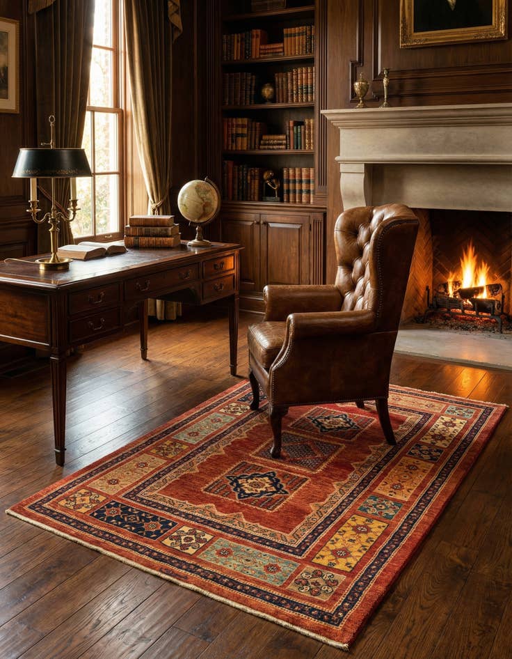 Detail image of 3' 7 x 4' 11 Kashkuli Wool Rug