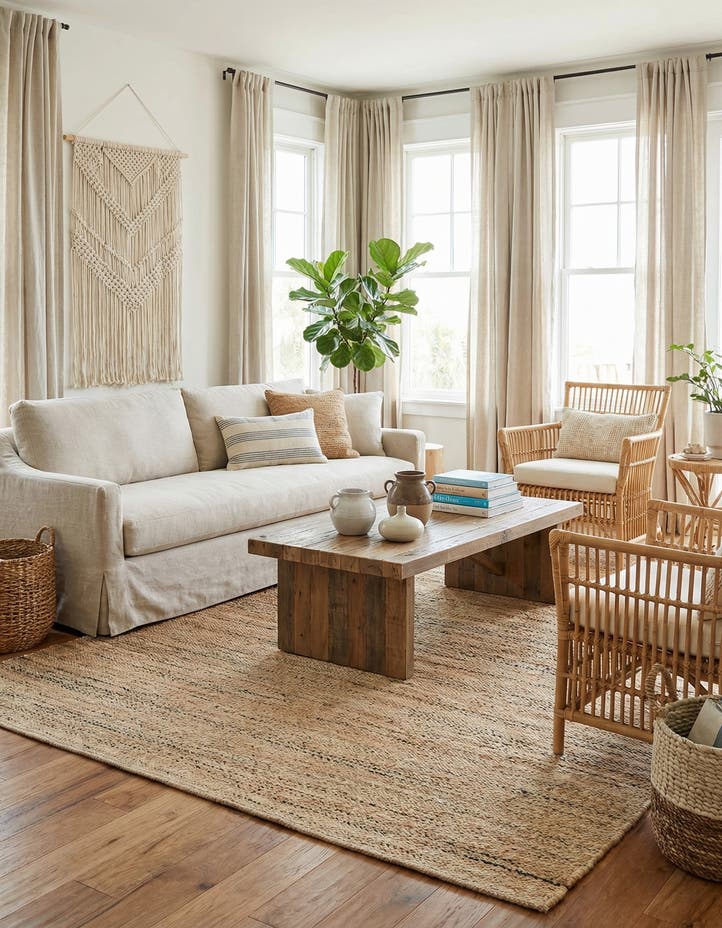 6' 1 x 9' Hand Woven Palm Beach Jute Rug
