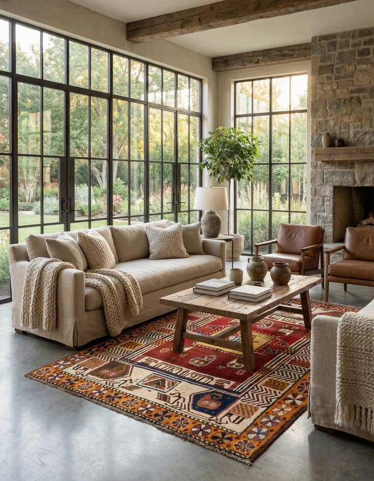 Detail image of 4' 3 x 6' 11 Gabbeh Wool Rug