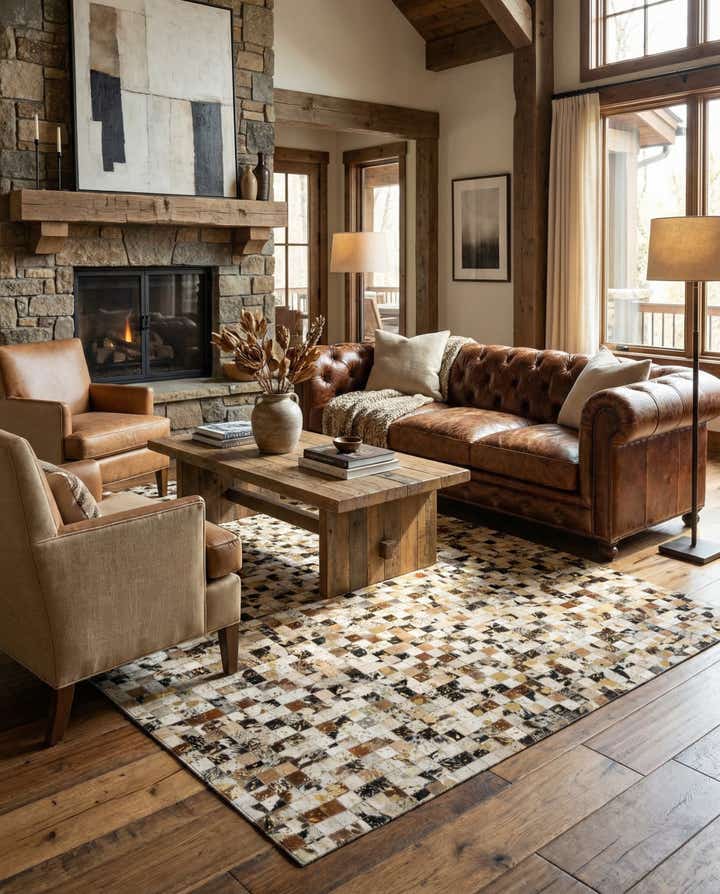 5' 1 x 8' Cowhide - Patchwork Rug