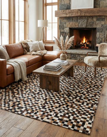 5' 3 x 7' 6 Cowhide Stocks Rug