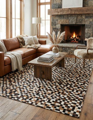 5' 3 x 7' 6 Cowhide Stocks Rug