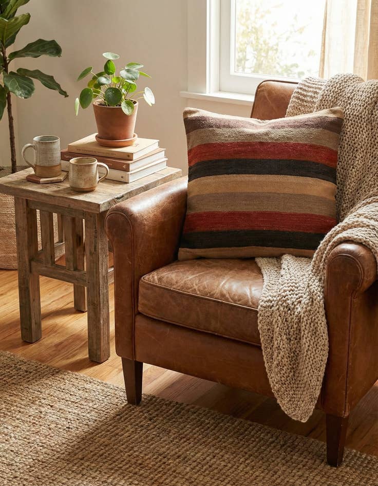 Detail image of  2' 5 x 2' 5  Hand Woven Pillow Wool Square Rug