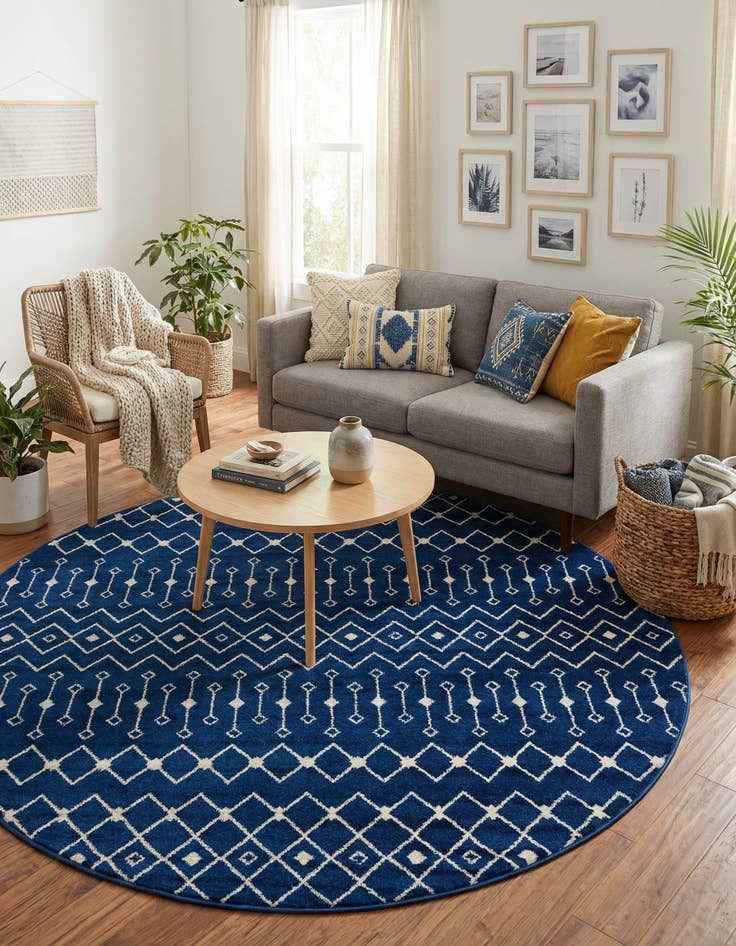 Detail image of  10' x 10' Moroccan Trellis Round Rug