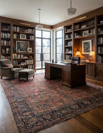 8' 8 x 11' 6 Hand Knotted Sarough Persian Wool Rug