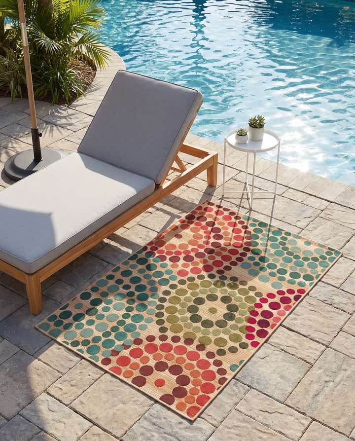 3' 3 x 5' 3 Easy-Clean Modern Indoor / Outdoor Rug