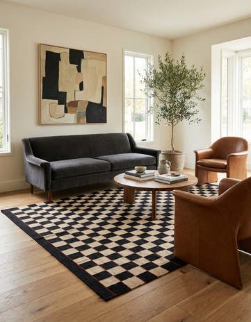 4' 9 x 6' 5 Hand Woven Kilim Modern Wool Rug