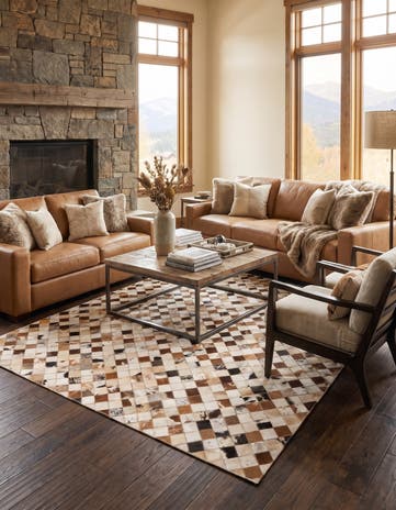 5' x 8' Cowhide Leather Rug