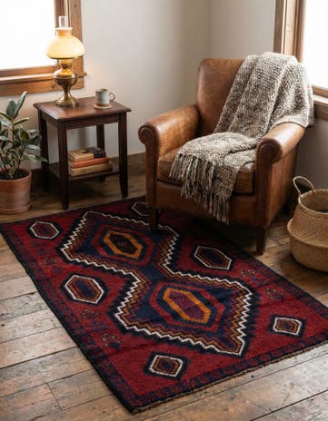 2' 9 x 4' 7 Hand Knotted Balouch Persian Wool Rug