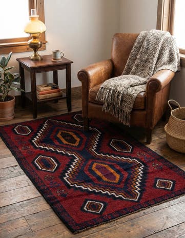 2' 9 x 4' 7 Hand Knotted Balouch Persian Wool Rug