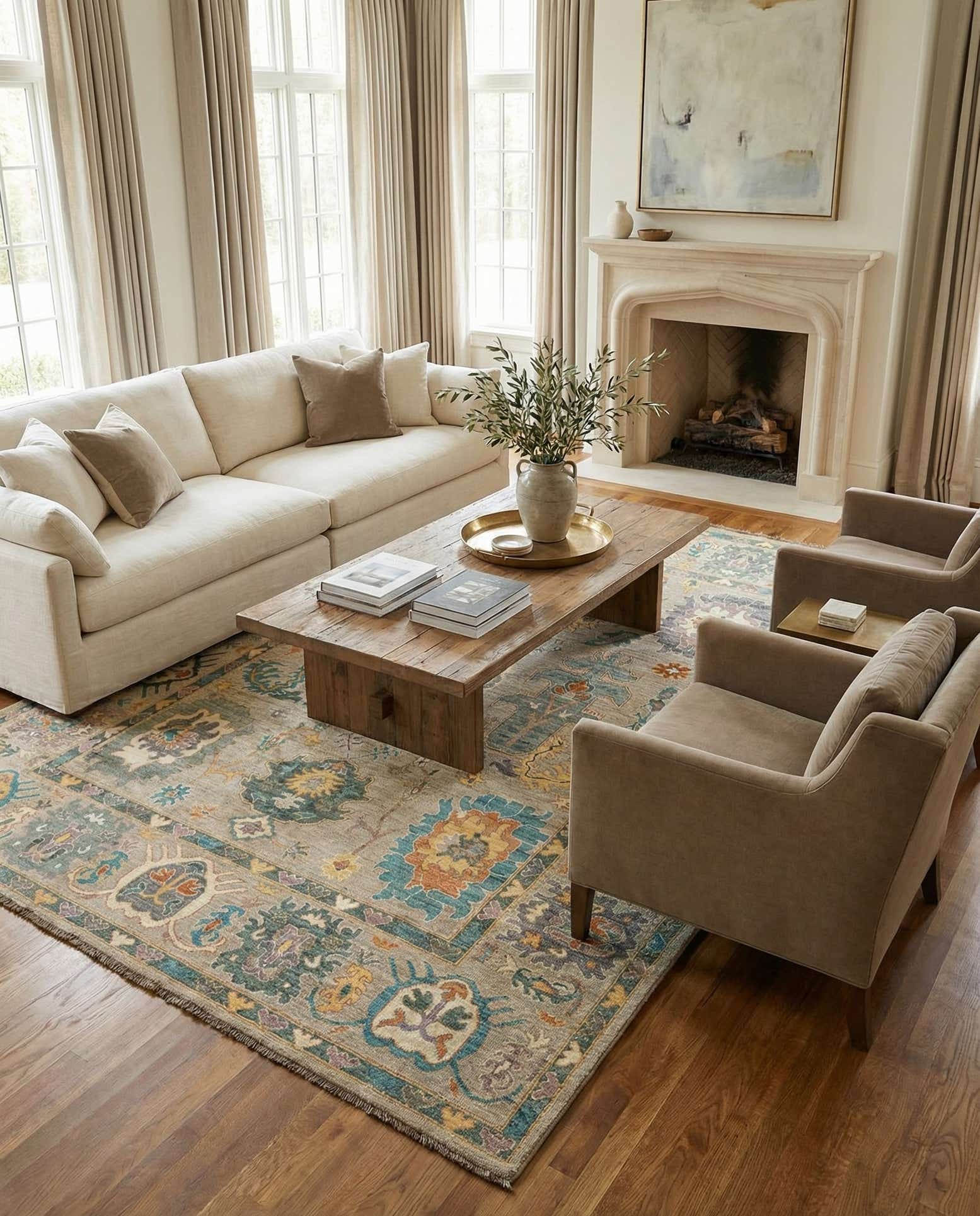8' x 9' 10 Hand Knotted Oushak Rug