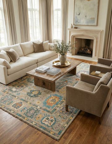 8' x 9' 10 Hand Knotted Oushak Rug