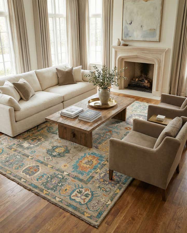 8' x 9' 10 Hand Knotted Oushak Rug