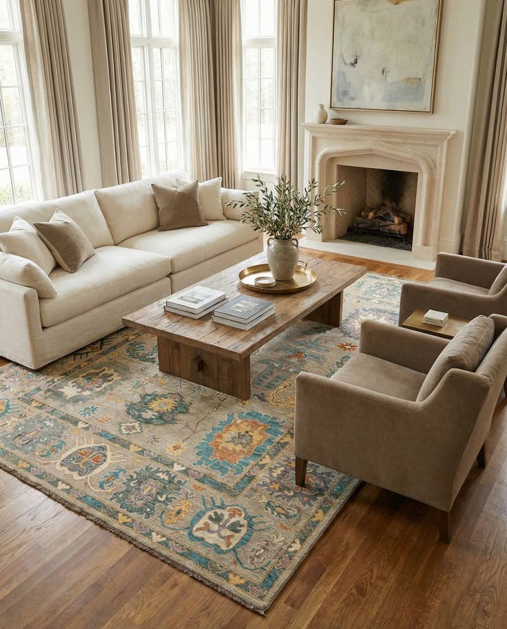 Detail image of 8' x 9' 10 Hand Knotted Oushak Rug