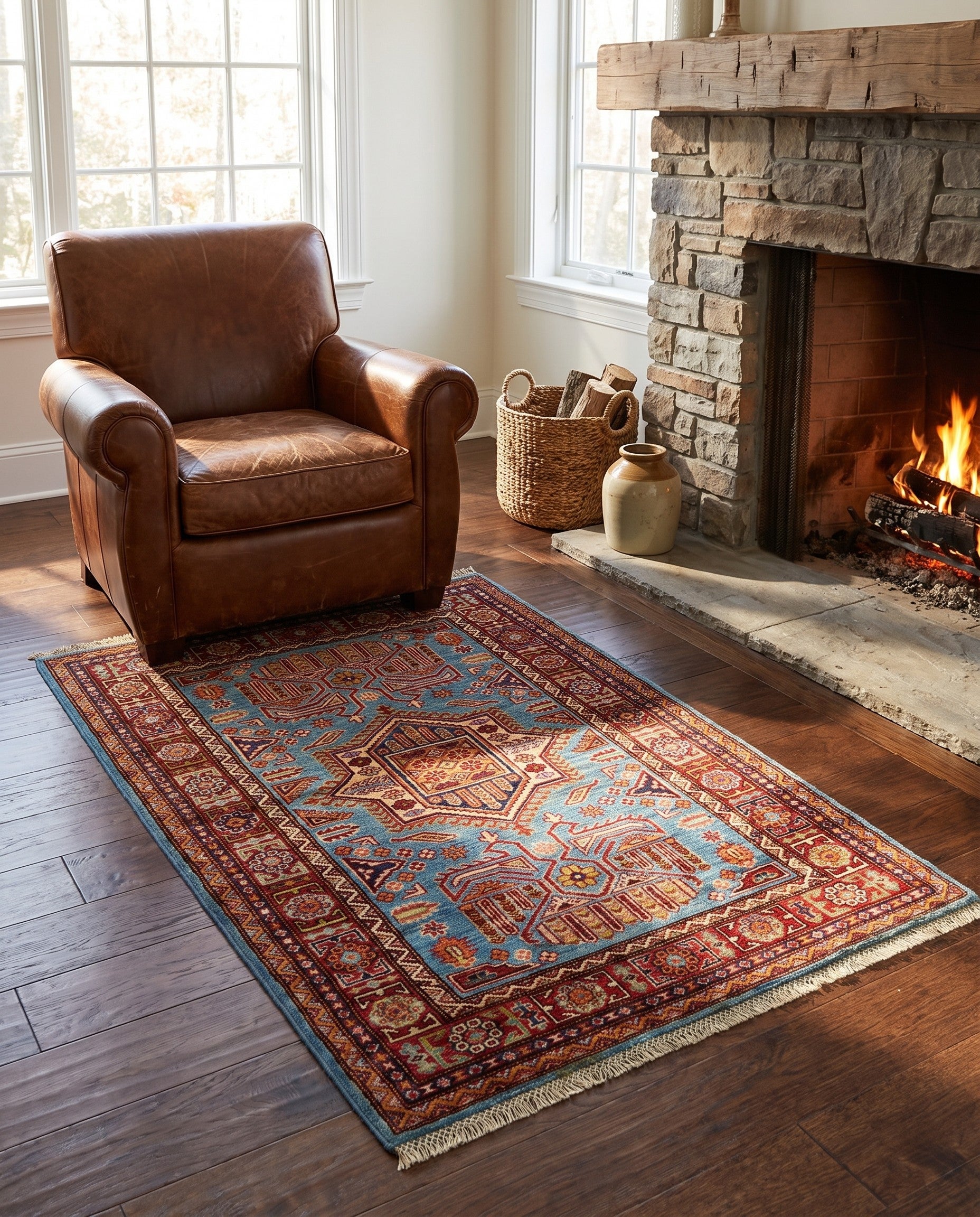 3' 3 x 5' Hand Knotted Kazak Rug