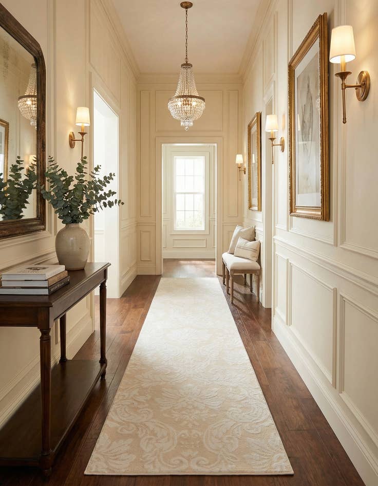 Detail image of  2' 11 x 9' 10  Hand Knotted Darya Wool Runner Rug