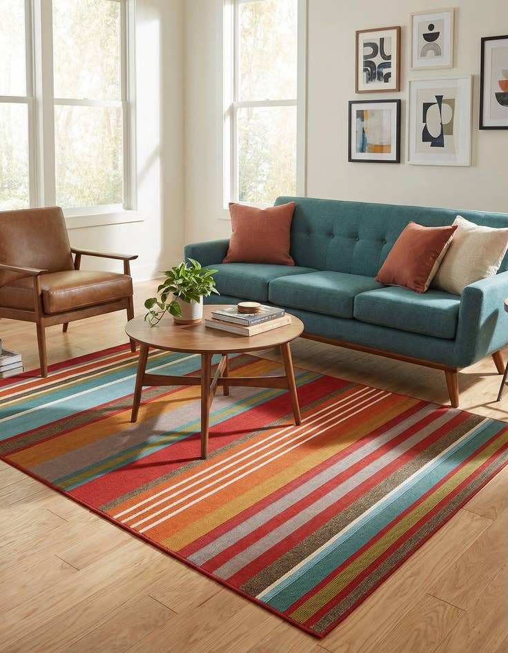 Detail image of  4' x 6'  Washable Modern Indoor / Outdoor Rug