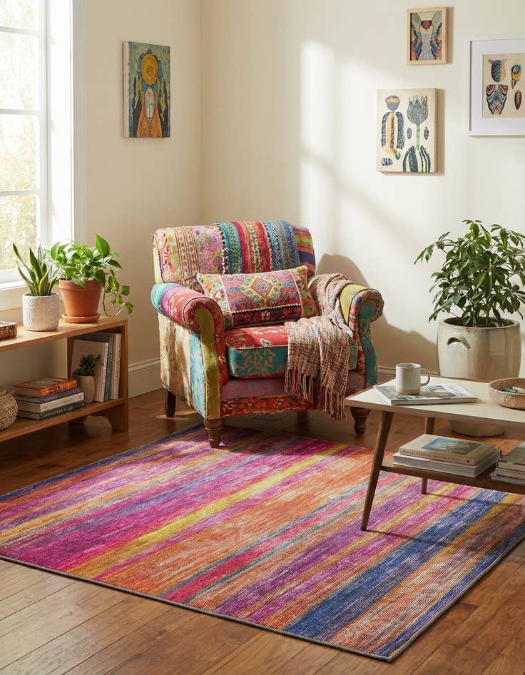 Detail image of  5' x 5' Asha Square Rug