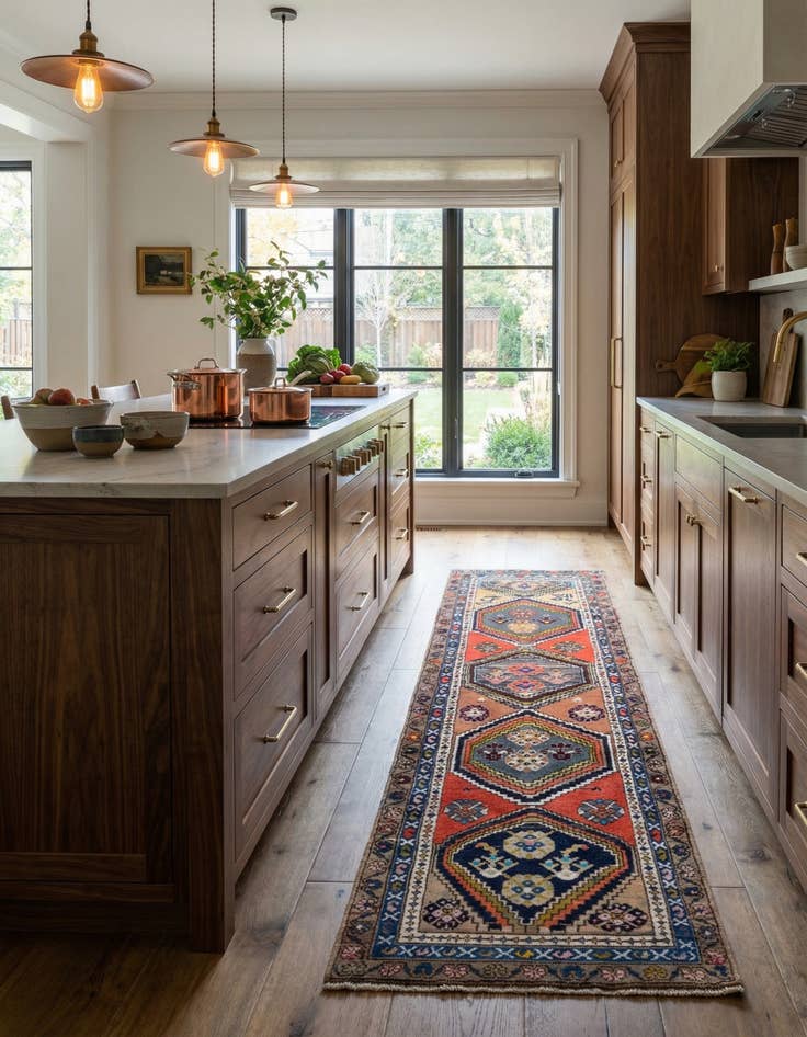 Detail image of 2' 7 x 10' 5 Hamedan Runner Rug