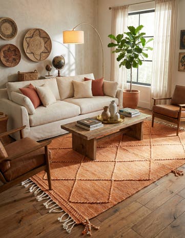 6' 6 x 9' 10 Hand Knotted Moroccan Wool Rug