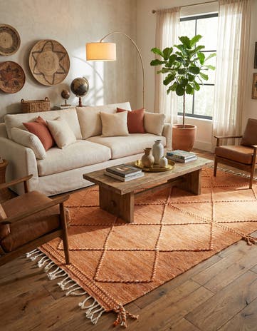 6' 6 x 9' 10 Hand Knotted Moroccan Wool Rug