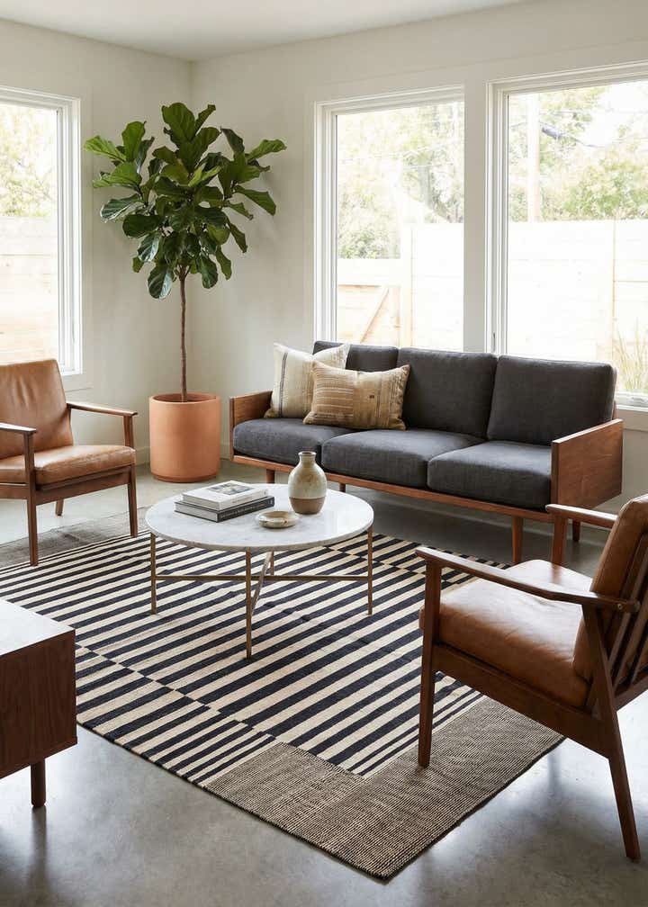 5' 7 x 7' 8 Hand Woven Kilim Modern Wool Rug