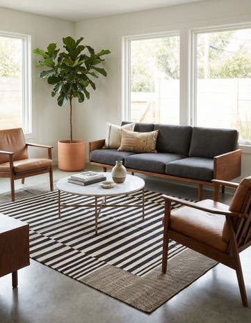 5' 7 x 7' 8 Hand Woven Kilim Modern Wool Rug