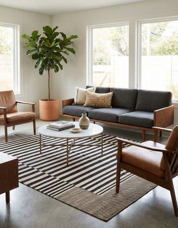 5' 7 x 7' 8 Hand Woven Kilim Modern Wool Rug