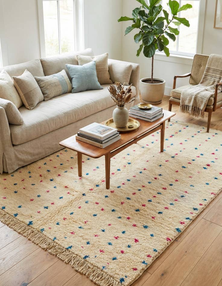 Detail image of 4' 10 x 6' 7  Hand Knotted Moroccan Wool Rug