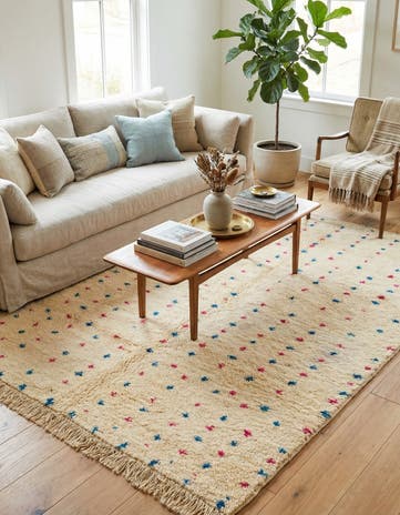 4' 10 x 6' 7 Hand Knotted Moroccan Wool Rug