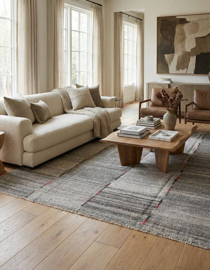 Detail image of  8' 9 x 9' 9  Hand Woven Kilim Modern Wool Rug