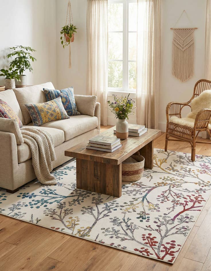 Detail image of 5' 3 x 5' 3 Blossom Square Rug