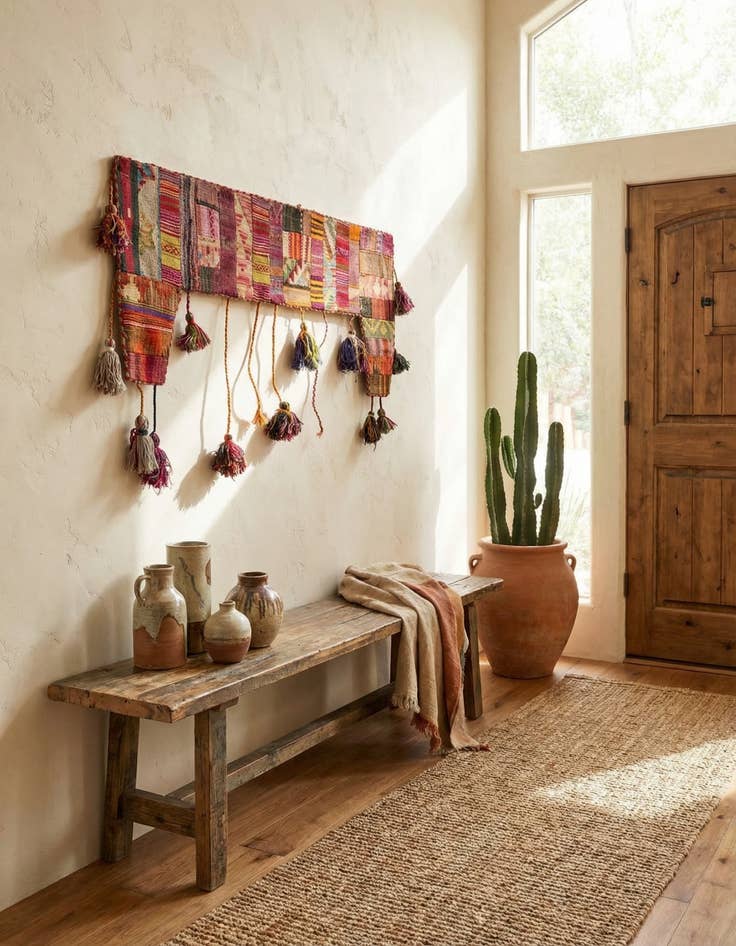 Detail image of 1' 9 x 4' 2  Hand Woven Wall Art Wool Rug