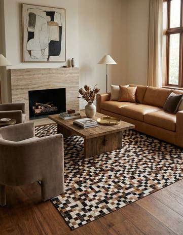 5' 6 x 7' 6 Cowhide Stocks Rug