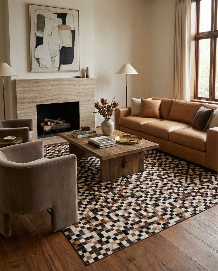 5' 6 x 7' 6 Cowhide Stocks Rug