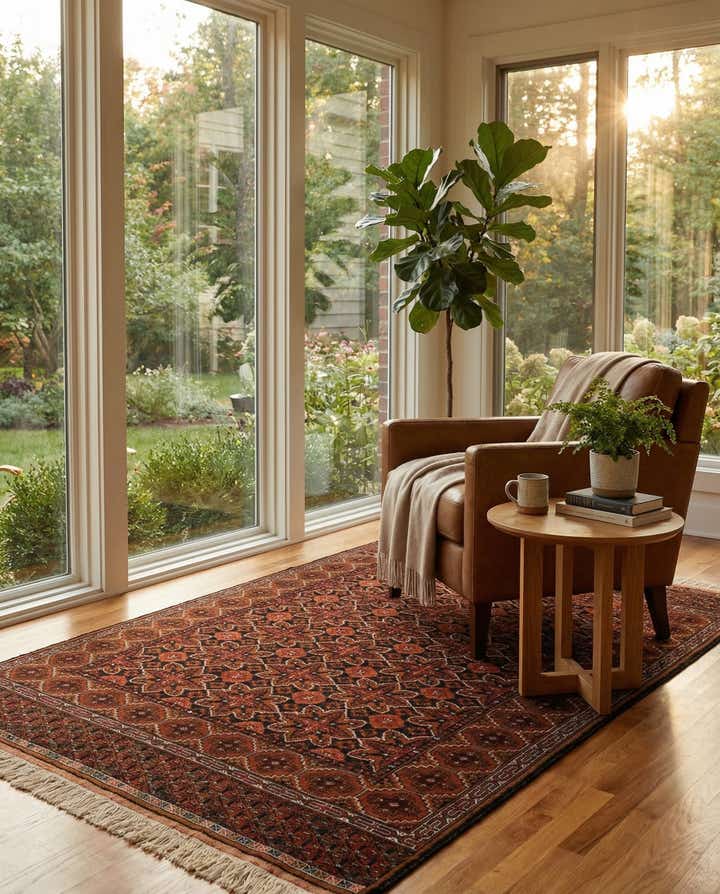 3' 9 x 5' 7 Hand Knotted Lahour Oriental Wool Rug