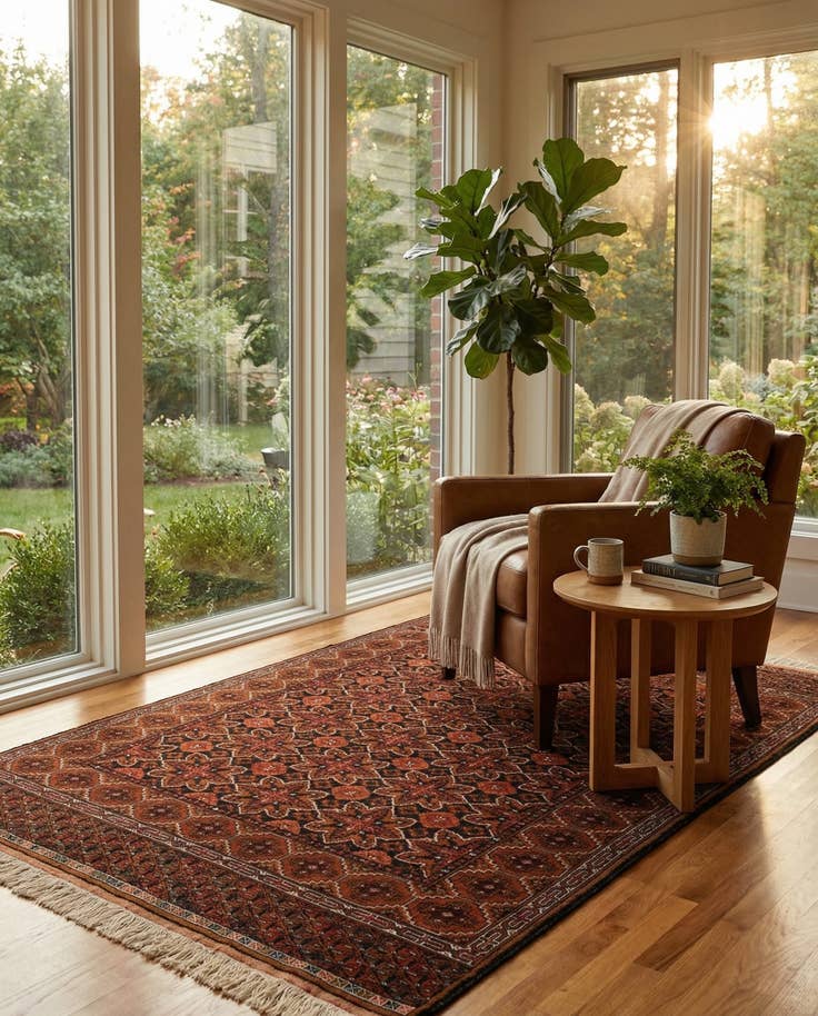 Detail image of 3' 9 x 5' 7 Hand Knotted Lahour Oriental Wool Rug