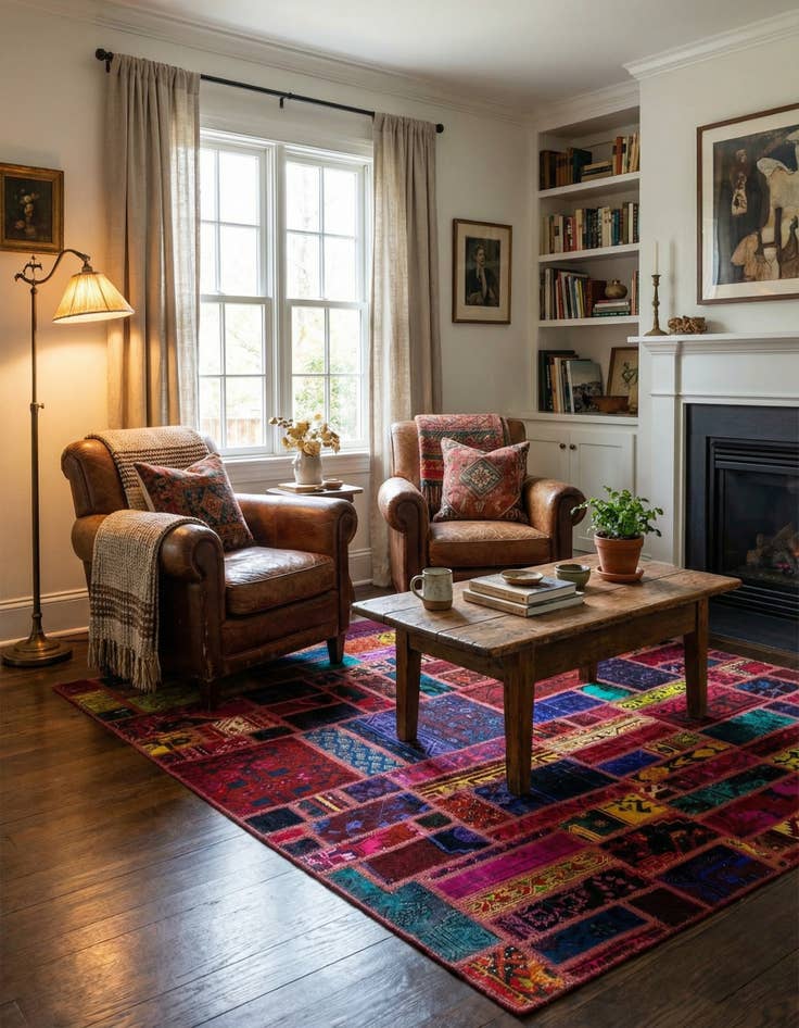 Detail image of  5' 6 x 8'  Hand Knotted Ultra Vintage Persian Wool Rug