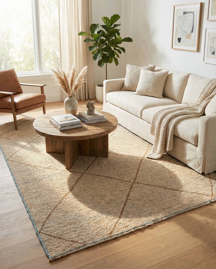 Detail image of 6' 1 x 9' 2 Hand Knotted Moroccan Wool Rug