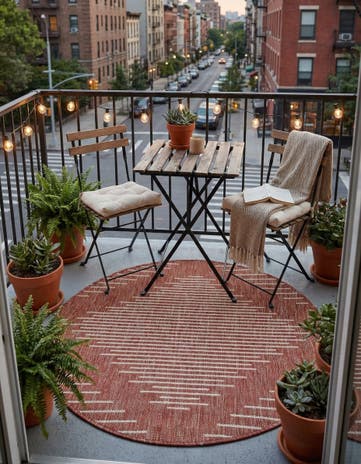 3' x 3' Easy-Clean Modern Indoor / Outdoor Round Rug