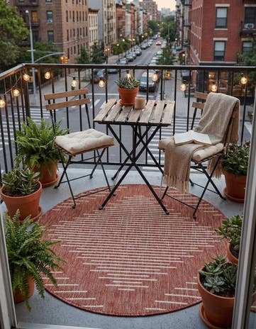 3' x 3' Easy-Clean Modern Indoor / Outdoor Round Rug