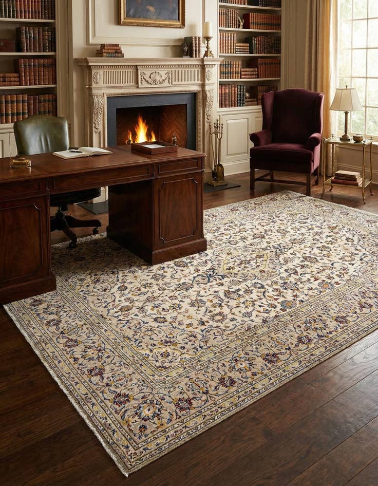 Detail image of 6' 5 x 9' 8 Kashan Wool Rug